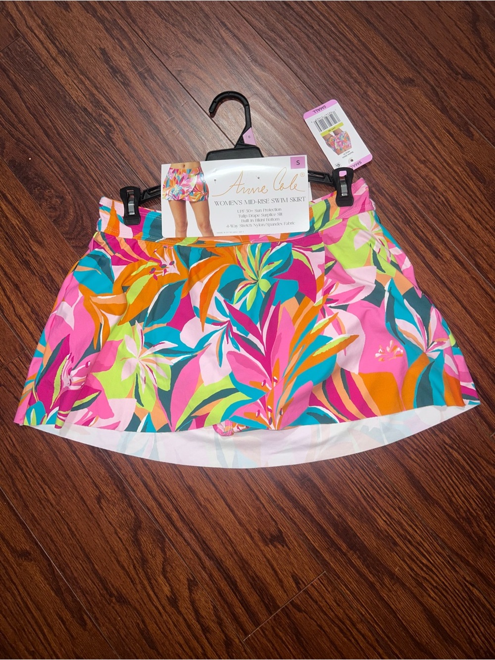 Anne Cole Multicolor Tropical Print Swim Skirt - Pink, Orange, Teal